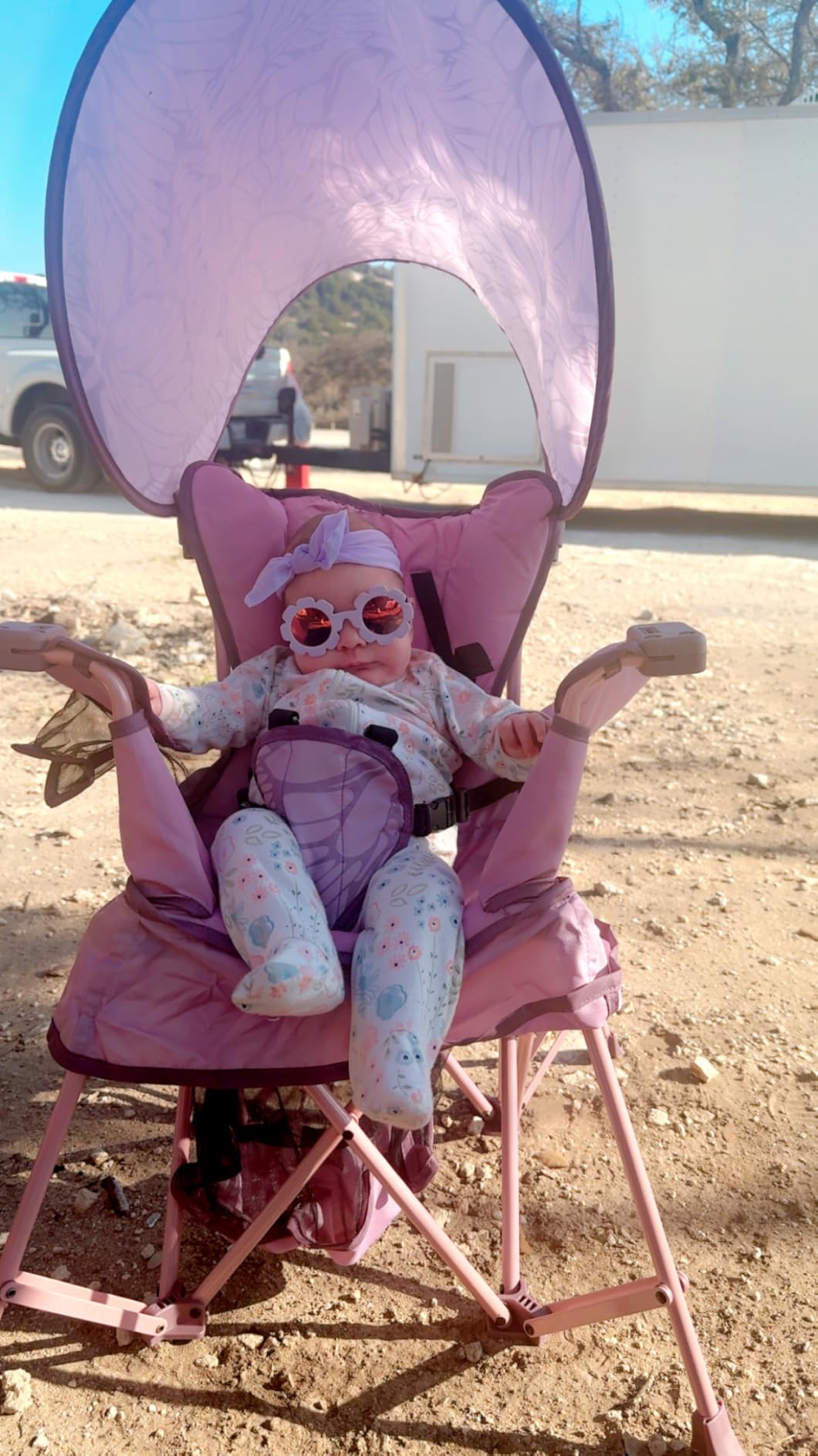 Baby Delight Go with Me Venture Portable Chair | Indoor and Outdoor | Sun Canopy | 3 Child Growth Stages | Grey customer photo 1