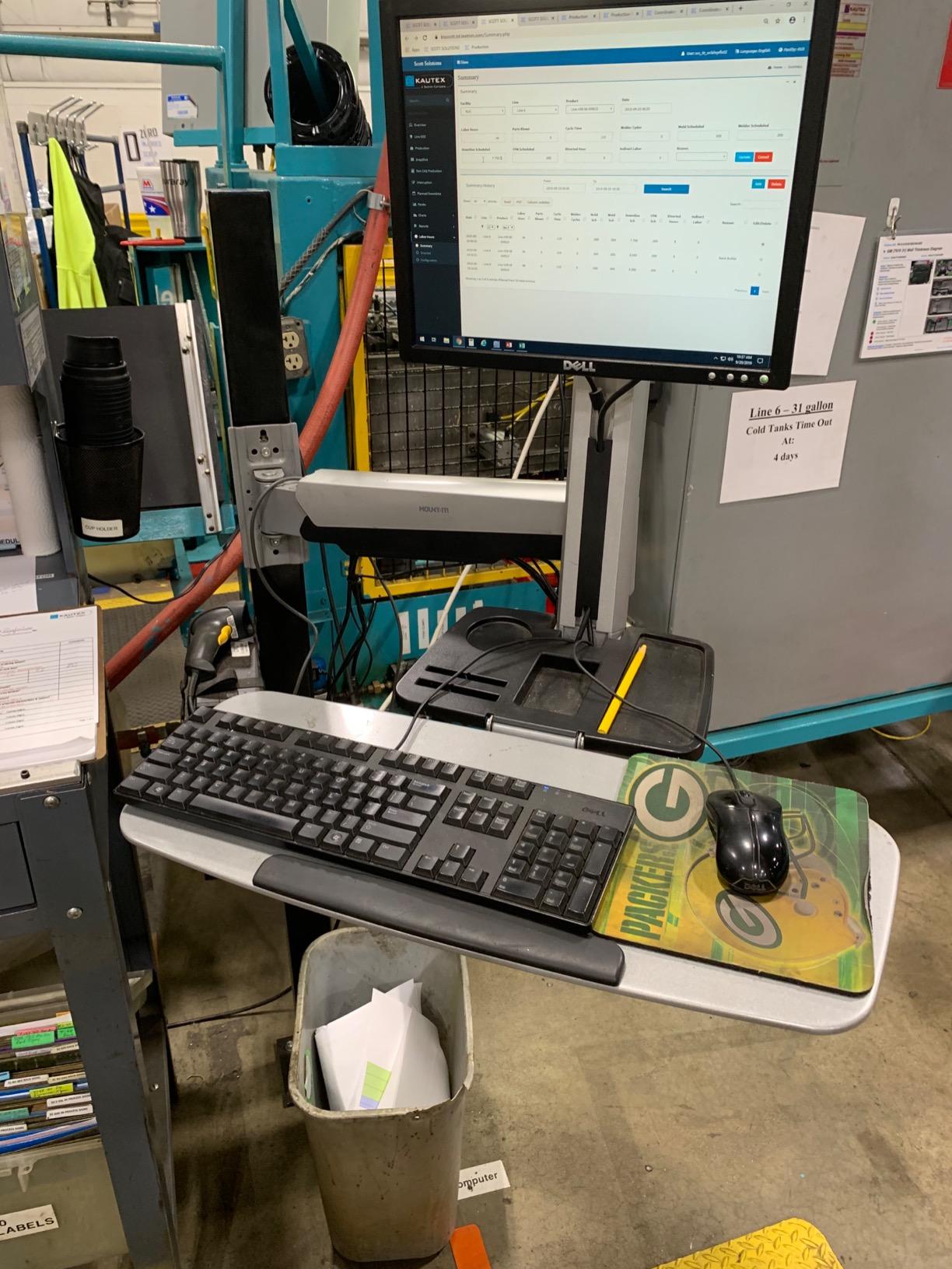 Mount-It! Wall Mounted Sit-Stand Single Monitor Workstation with Gas Spring Arm, Keyboard Tray & CPU Holder, 19.9