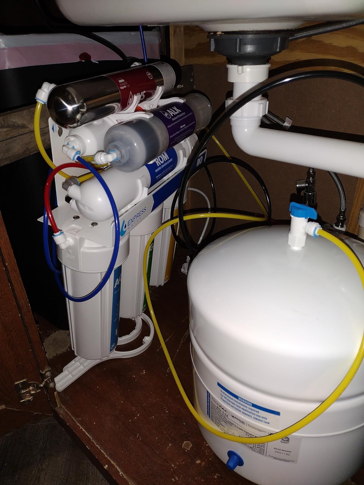 EXPRESS WATER UV Reverse Osmosis Water Filtration System - 11 Stage UV Water Filter with Faucet and Tank - Under Sink Water Filter with Alkaline Filter for added Essential Minerals 100 GPD customer photo 1
