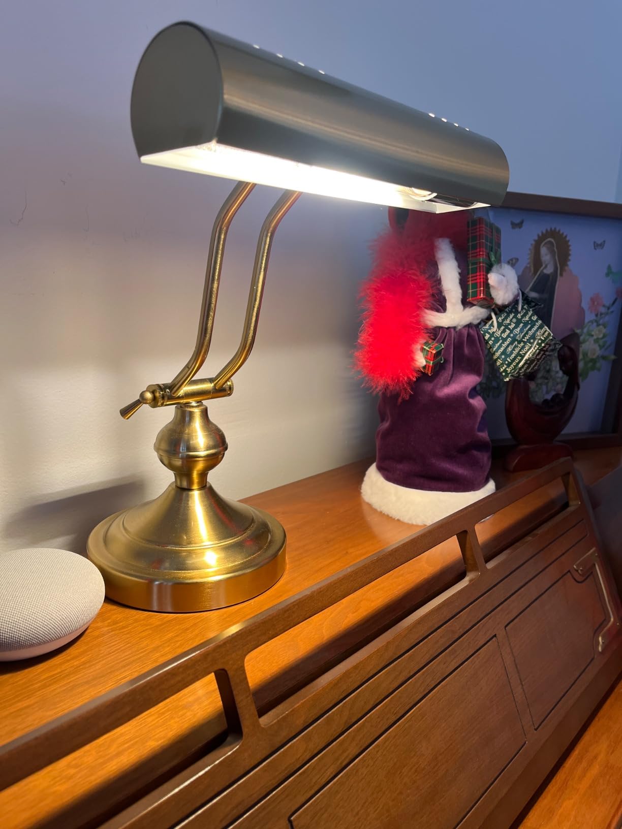 Home Intuition Classic Antique Retro Adjustable Leaning Piano Lamp Banker Desk Light (Satin Nickel) customer photo 2