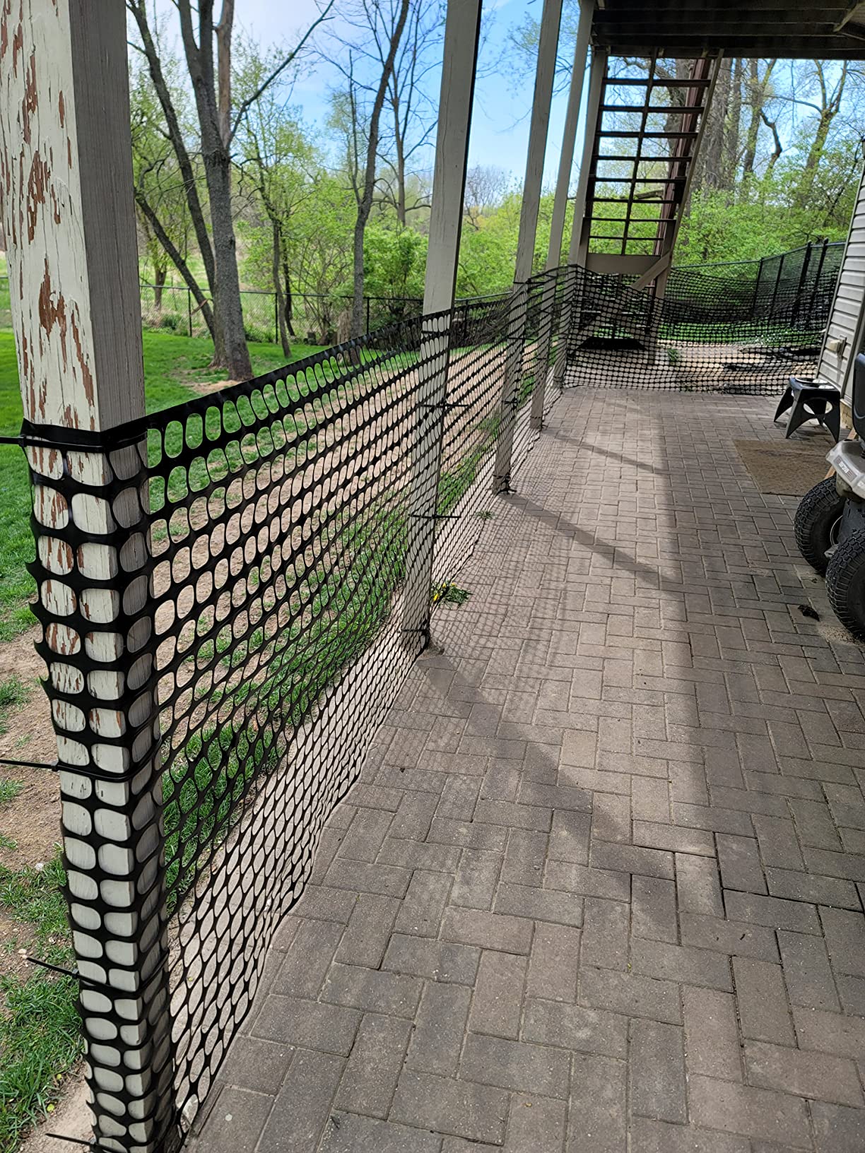 Houseables Fencing, Temporary Fence, Snow Fence, 4x100' Feet, 10.55 lb/roll, Green Plastic Fencing, Deer Netting, Plastic Mesh Roll, Safety Netting, Construction, Yard, Garden, Chicken, Dogs, Backyard customer photo 2