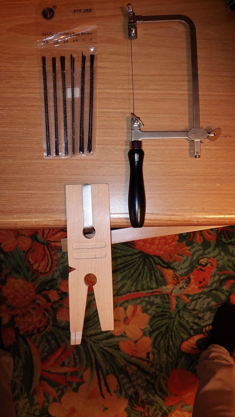 SE 3-in-1 Professional Jeweler's Saw Set - Saw Frame, 144 Blades, and V-Slot Bench Pin with Clamp customer photo 2