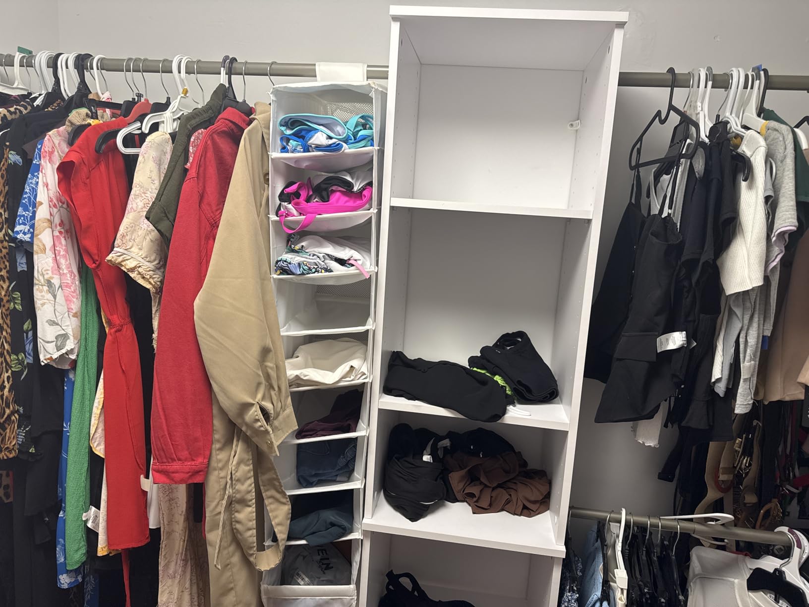 ClosetMaid SuiteSymphony Wood Closet Organizer Kit with Tower, 3 Hang Rods, Top Shelves, Adjustable, Fits Spaces 5 - 9 ft. Wide, Pure White customer photo 2