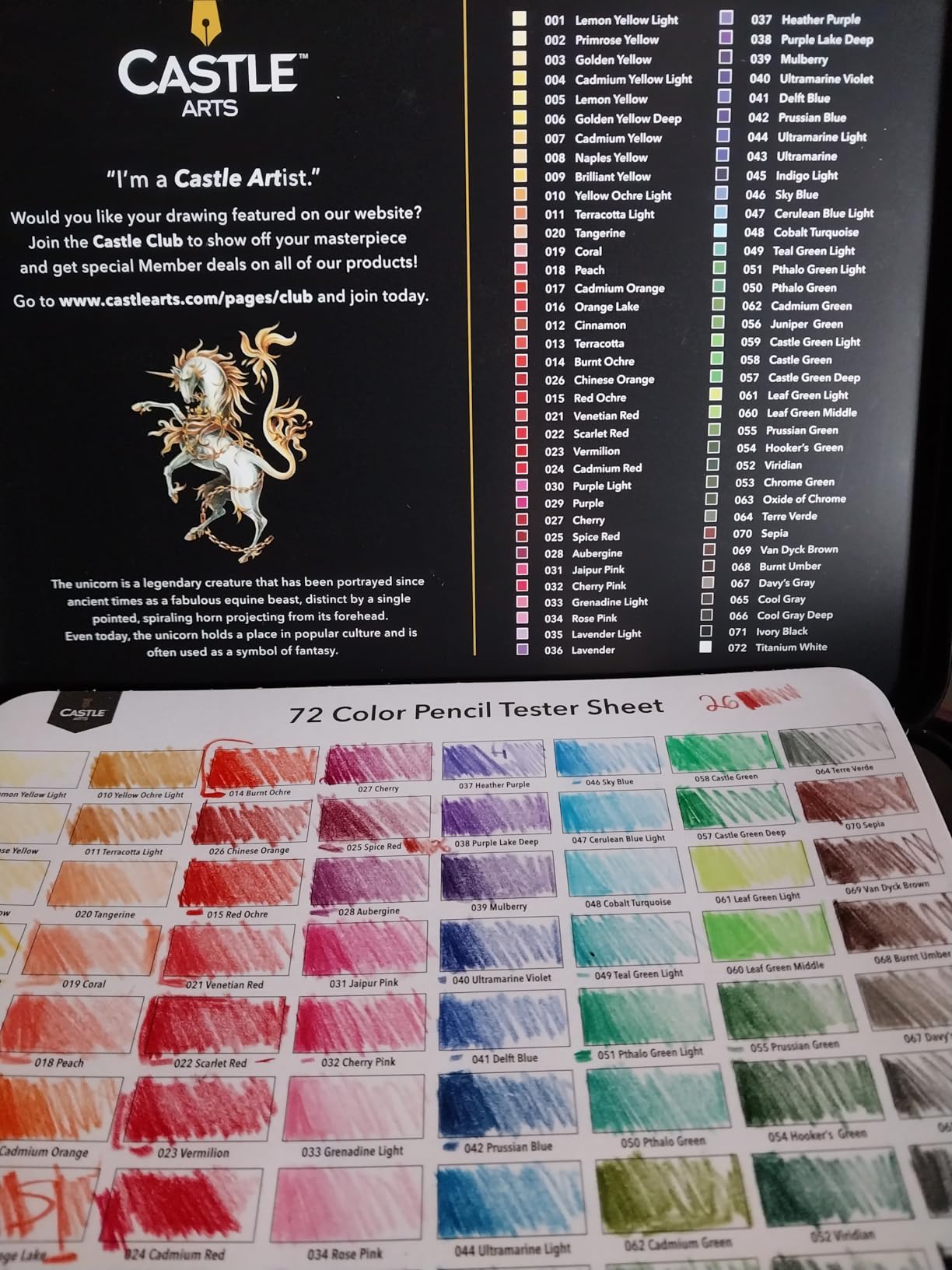 Castle Art Supplies Colored Pencils Set | 72 Premium Soft Core Colored Leads for Adult Artists | Presentation Tin Case customer photo 2