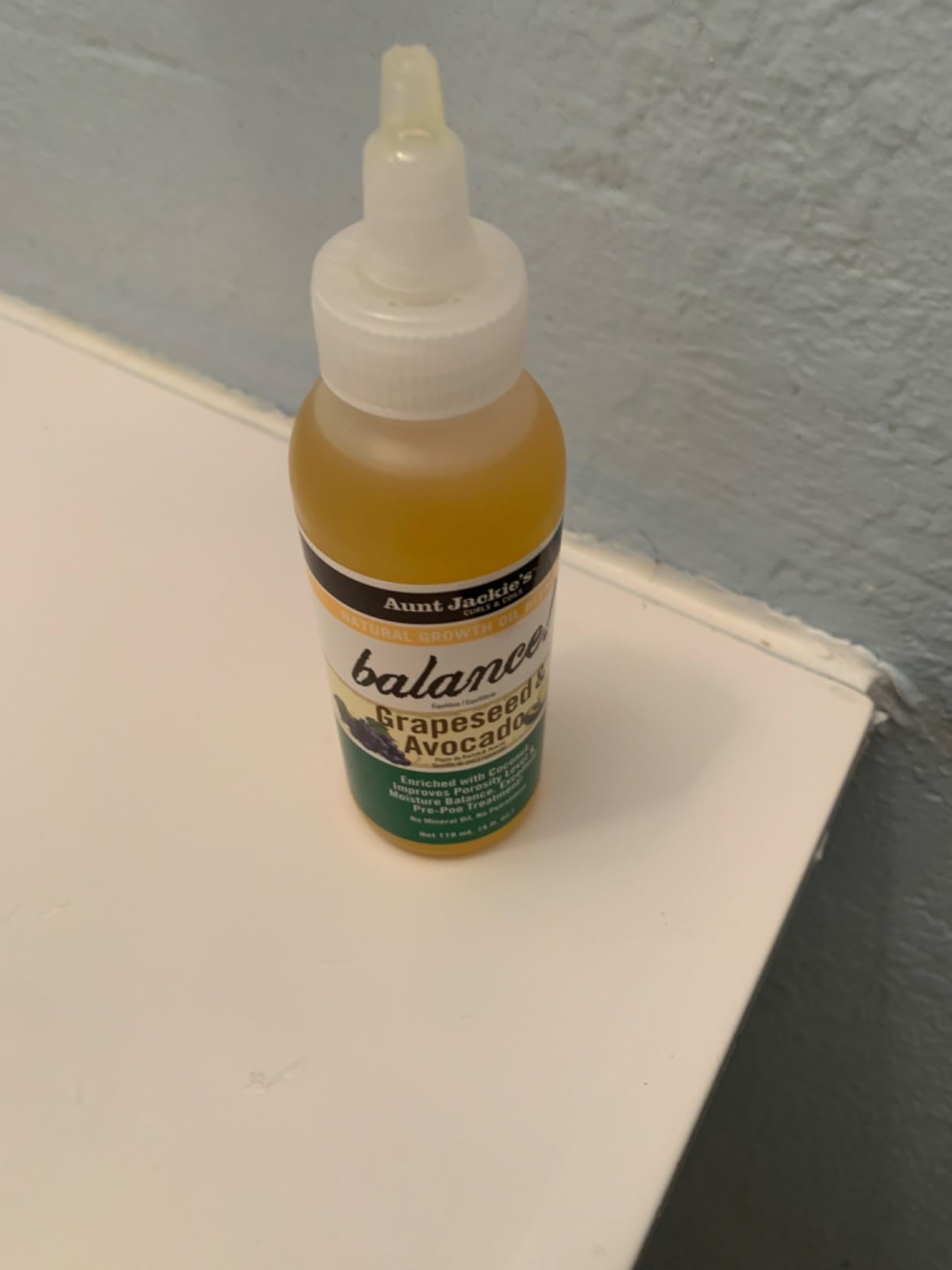 Aunt Jackie's Natural Growth Oil Blends Balance - Grapeseed and Avocado, Pre-Shampoo Treatment, Improves Porosity and Moisture Balance, 4 oz customer photo 1