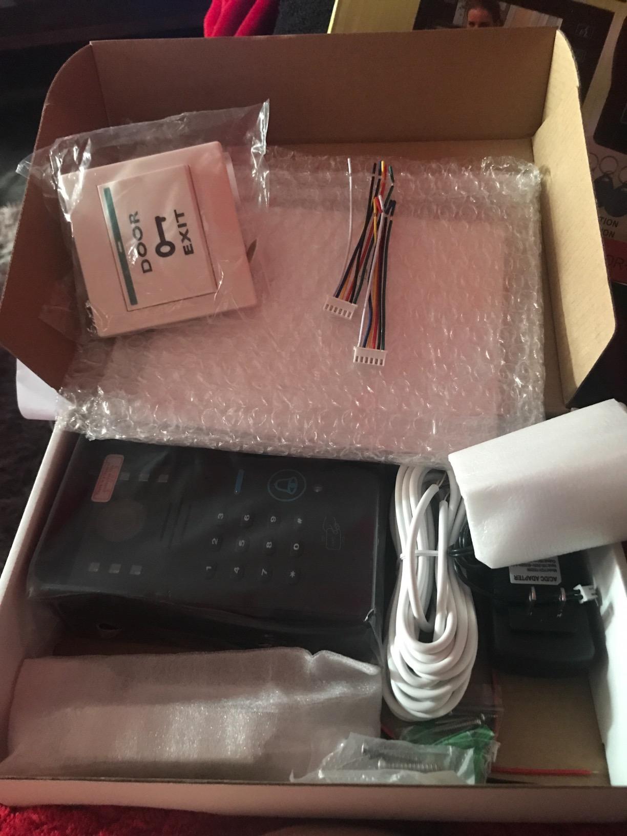 Touch Key 7 Lcd RFID Password Video Door Phone Intercom System Kit+ Electric Strike Lock+ Wireless Remote Control unlock customer photo 2