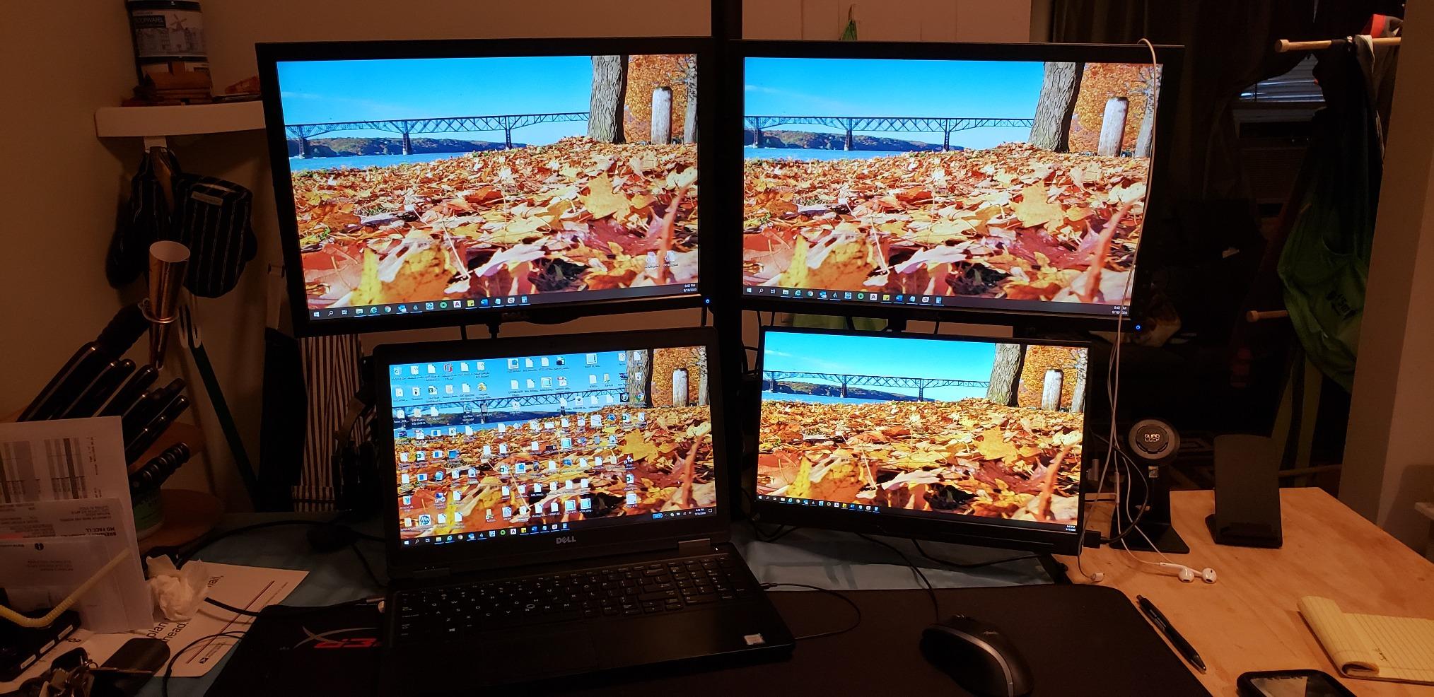 WALI Tall Triple Monitor Mount for 13-27 inch Computer Screens, 3 Monitor Desk Mount, Holds up to 22 lbs, Adjustable Triple Monitors Stand with Swivel Tilt Rotation, 75x75/100x100mm (M003), Black customer photo 1