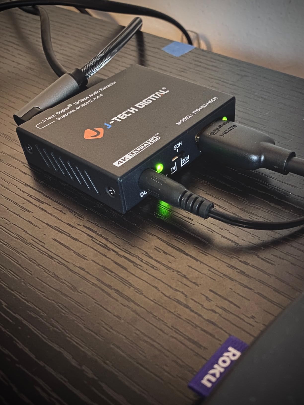 4K 60Hz HDMI Audio Extractor Converter SPDIF + 3.5MM Output Supports HDMI 2.0, HDCP 2.2, 1080P@120Hz, 1080P@144Hz, Dolby Digital/DTS Passthrough CEC, HDR10 by J-Tech Digital customer photo 1