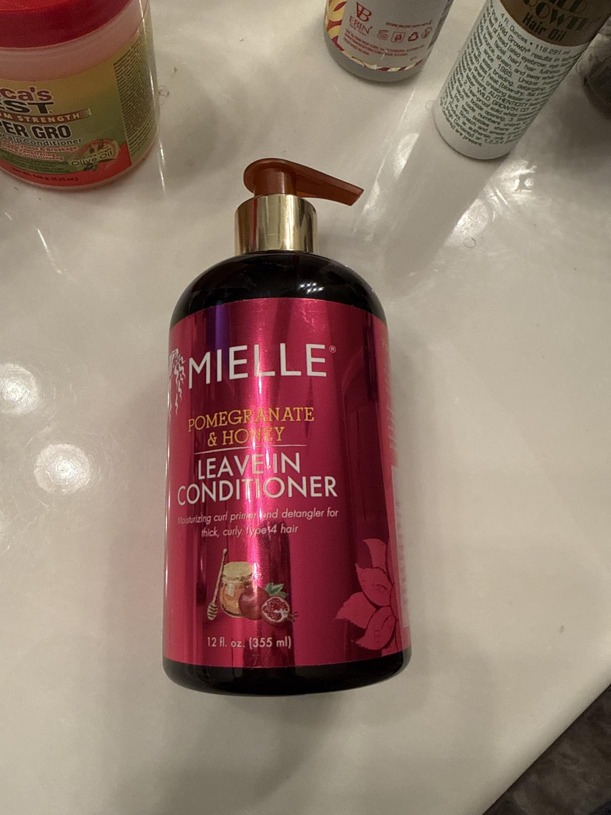 Mielle Organics Pomegranate & Honey Leave In Conditioner for Curly Hair - Moisturizing Detangler & Curly Hair Treatment to Help Repair Damage, Prevent Frizz & Improve Shine (12 Fl Oz) customer photo 2