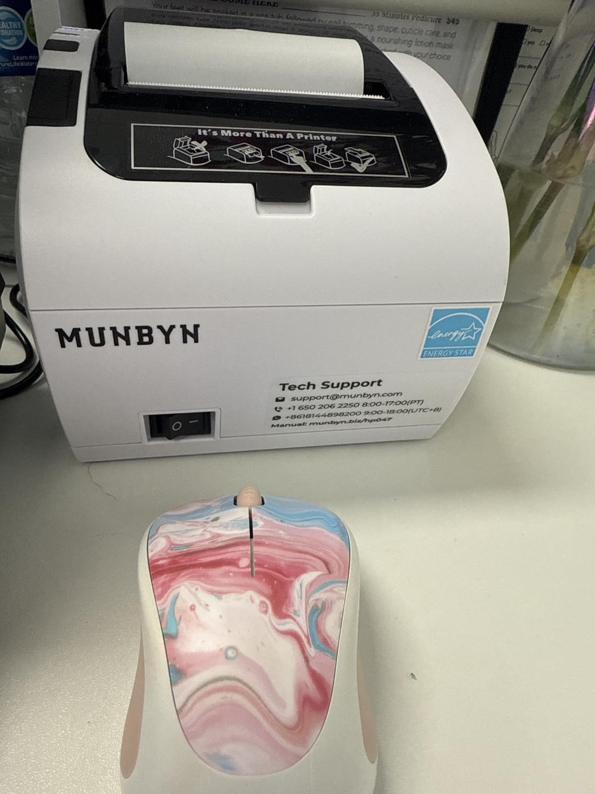 MUNBYN POS Printer, Receipt Printer USB Ethernet 80MM Thermal Printer P047, Impresora térmica, Black Supermarket POS Kitchen Printer with Auto Cutter Support Cash Drawer ESC/POS Windows System customer photo 1
