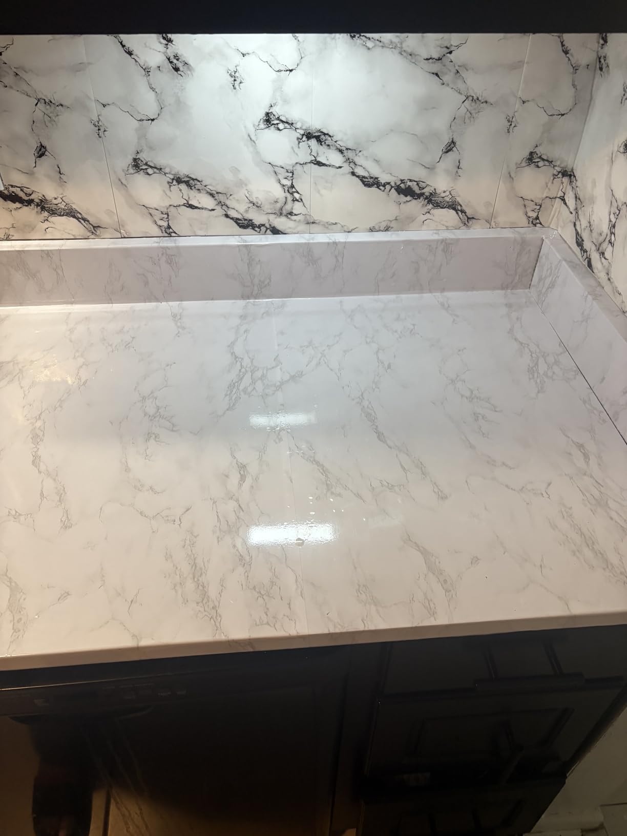 Marble Peel and Stick Wallpaper Granite Wall Paper for Old Furniture Self Adhesive and Removable 17.7 inch x 78.7 inch Marble Contact Paper for Countertops Easy to Apply customer photo 1