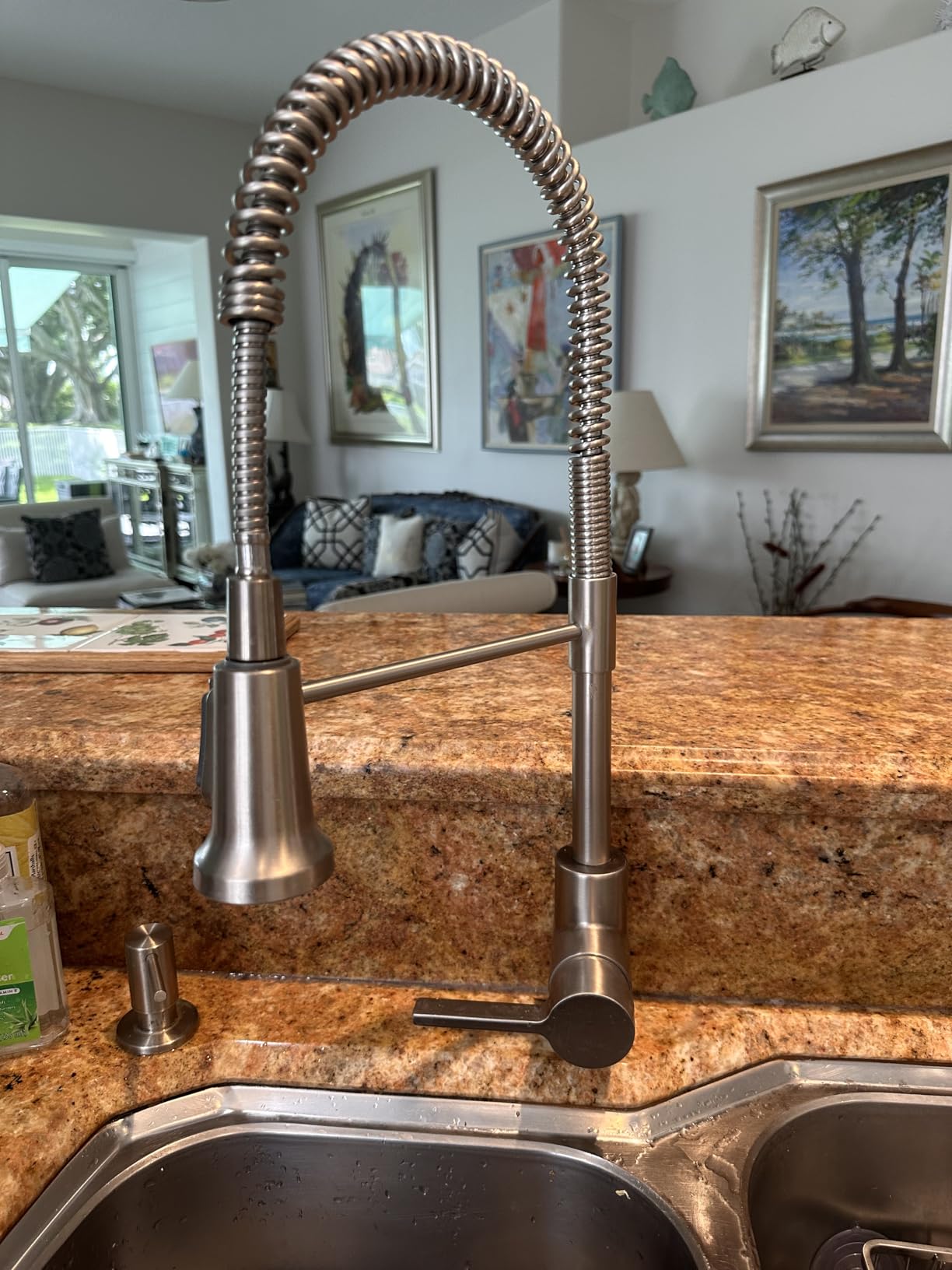 KRAUS Britt Commercial Style Spot Free Stainless Steel Pre-Rinse Kitchen Faucet with Deck Plate, KPF-1690SFS customer photo 1