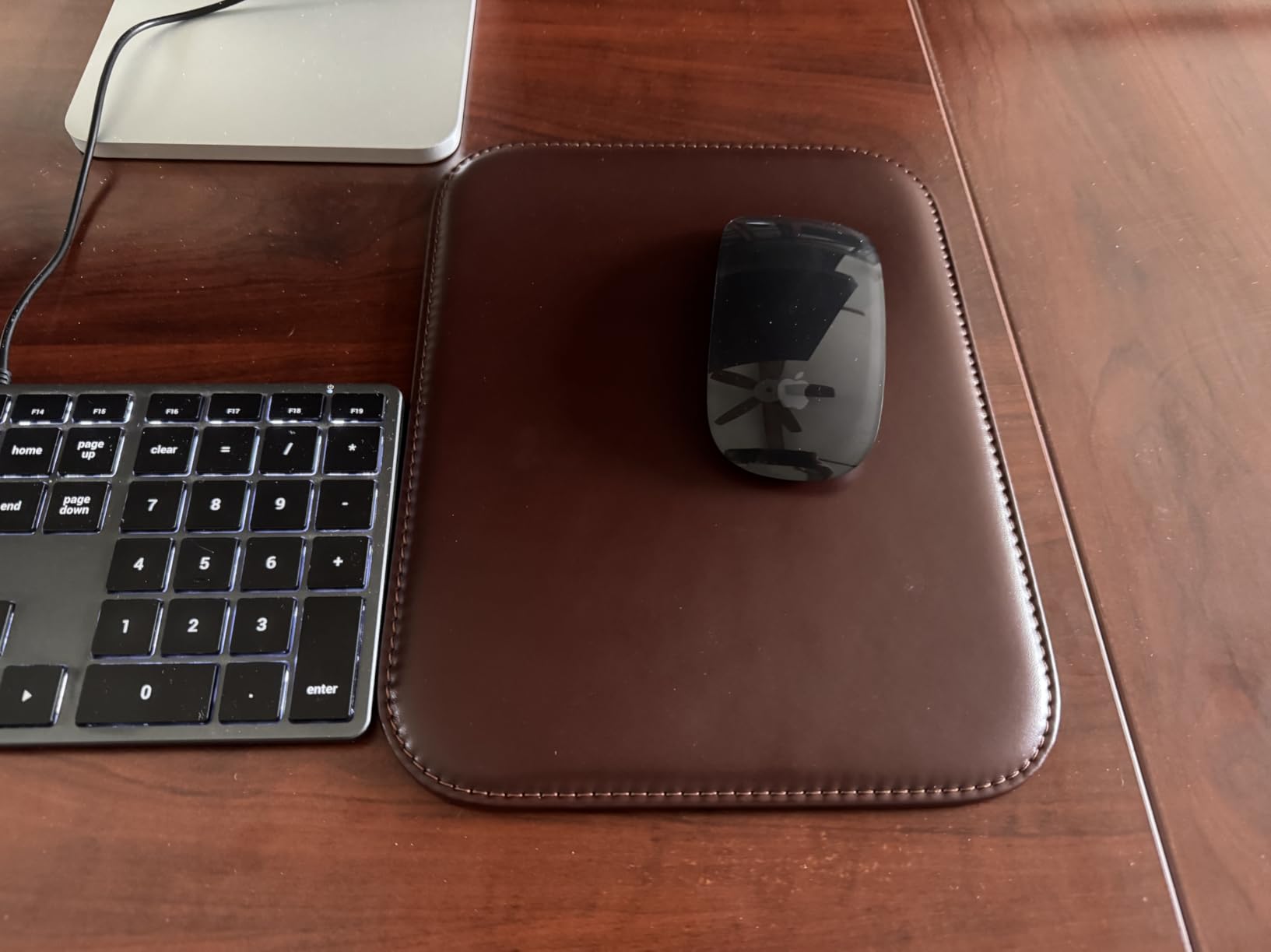 Maruse Italian Leather Mouse Pad for Home or Office Desktop, Handmade in Italy, Brown customer photo 2