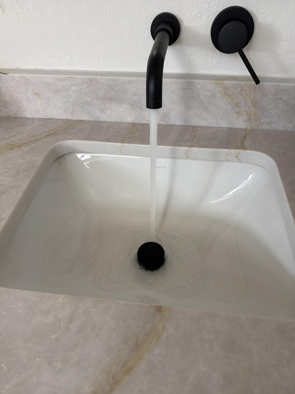 Wall Mount Bathroom Faucets Matte Black, Rough-in Valve Included customer photo 1