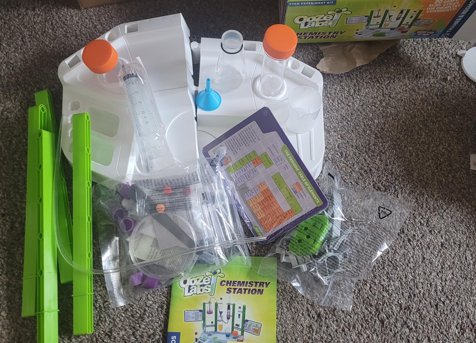 Thames & Kosmos Ooze Labs Chemistry Station Science Experiment Kit, 20 Non-Hazardous Experiments Including Safe Slime, Chromatography, Acids, Bases & More, Multi-Color customer photo 2