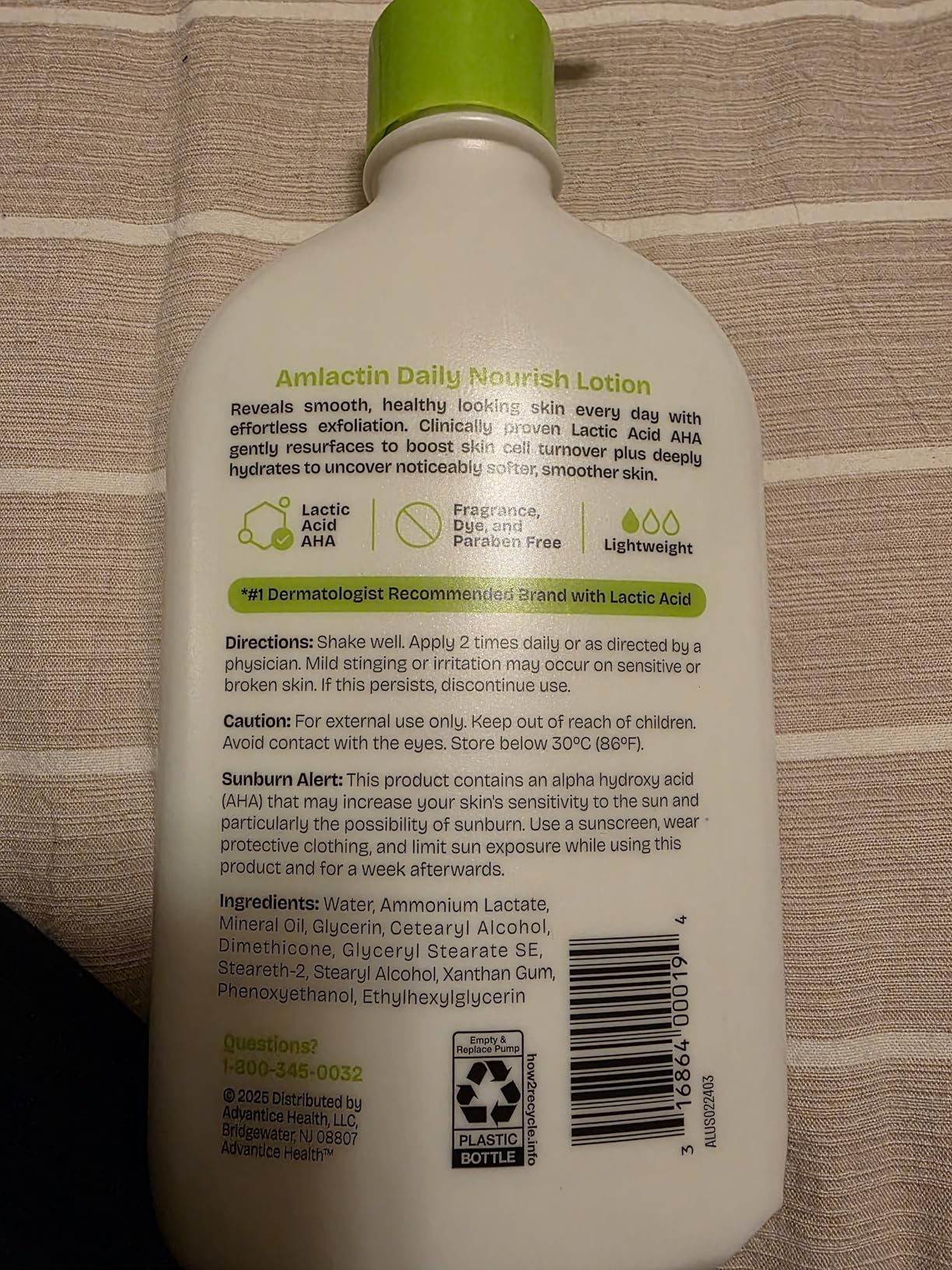 AmLactin Daily Nourish Therapeutic Body Lotion for Dry Skin - No-Scrub Exfoliator and Moisturizer 12% Lactic Acid Lotion, 14.1 oz (Packaging May Vary) customer photo 2