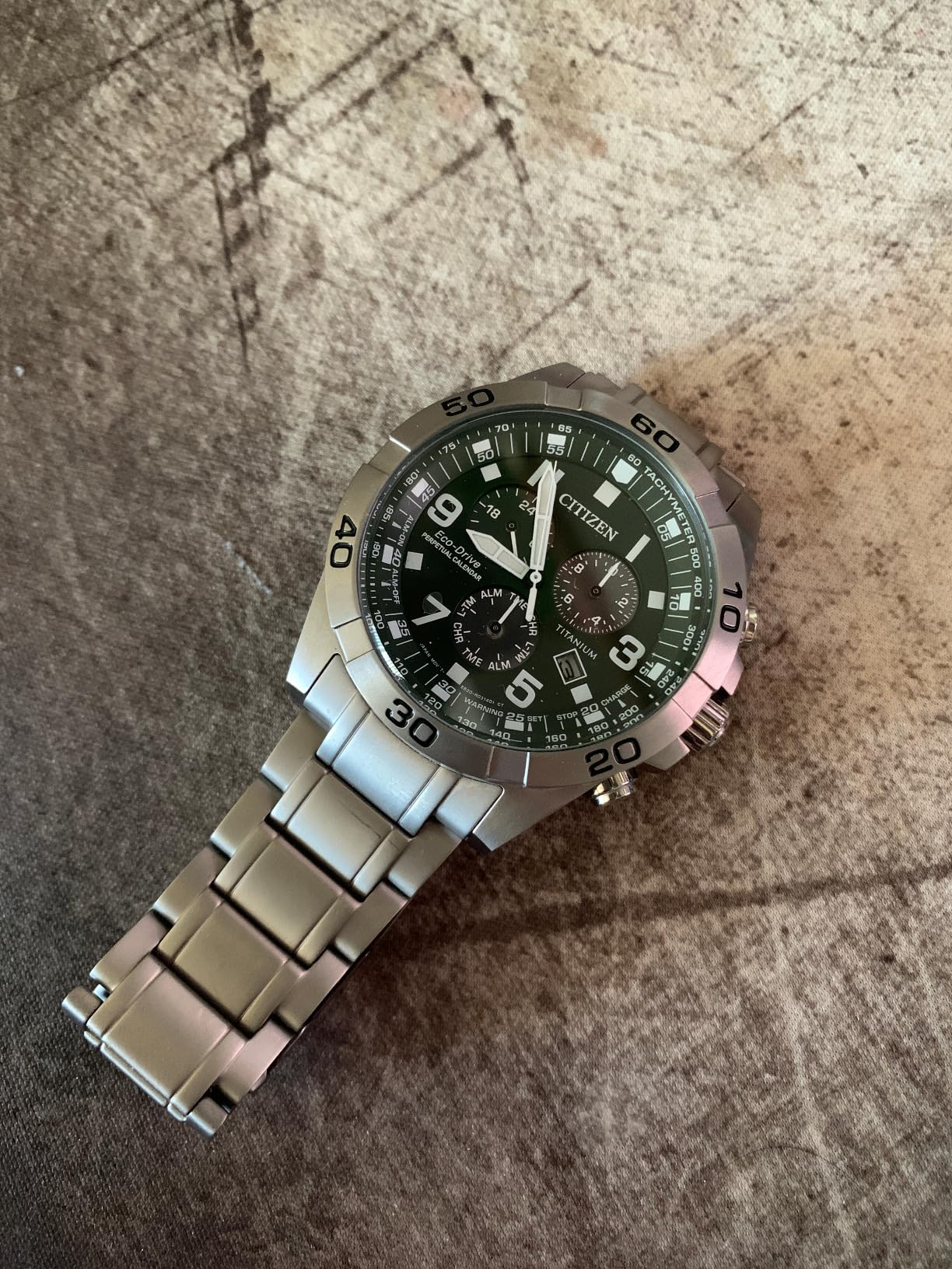 Citizen Men's Eco-Drive Sport Casual Brycen Chronograph Watch, Super Titanium, Perpetual Calendar, Tachymeter 12/24 Hour Time, Alarm customer photo 1
