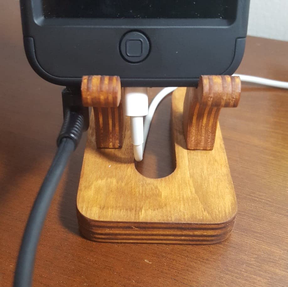 Rostmary Wooden Cell Phone Holder Tablet Stand for Desktop - Ideal for iPhone, iPad, Samsung, Tablet PCs, eReaders, Artwork Stand customer photo 2