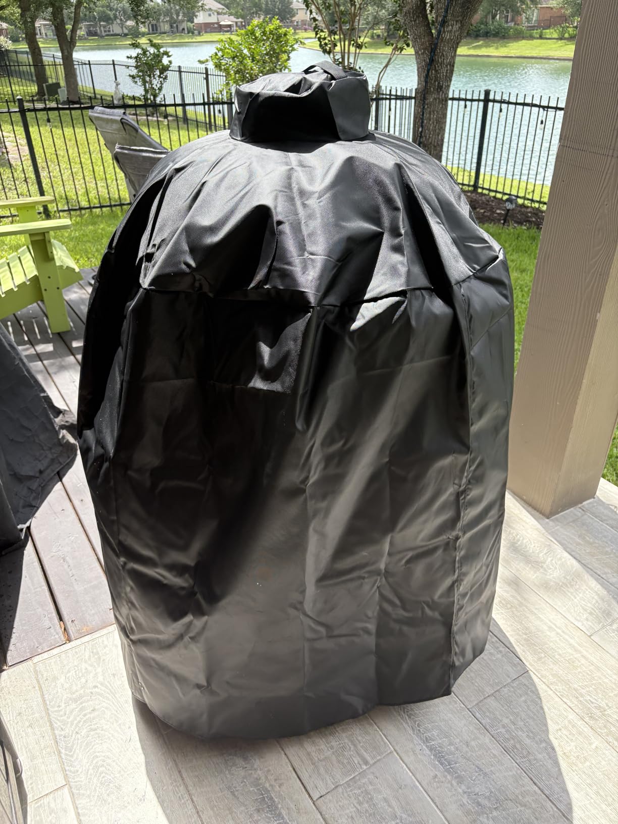 Mini Lustrous Cover Compatible with Large Big Green Egg, Ceramic Grill Cover Outdoor Grill Cover with Durable and Water Resistant Fabric, Large(Green) customer photo 2