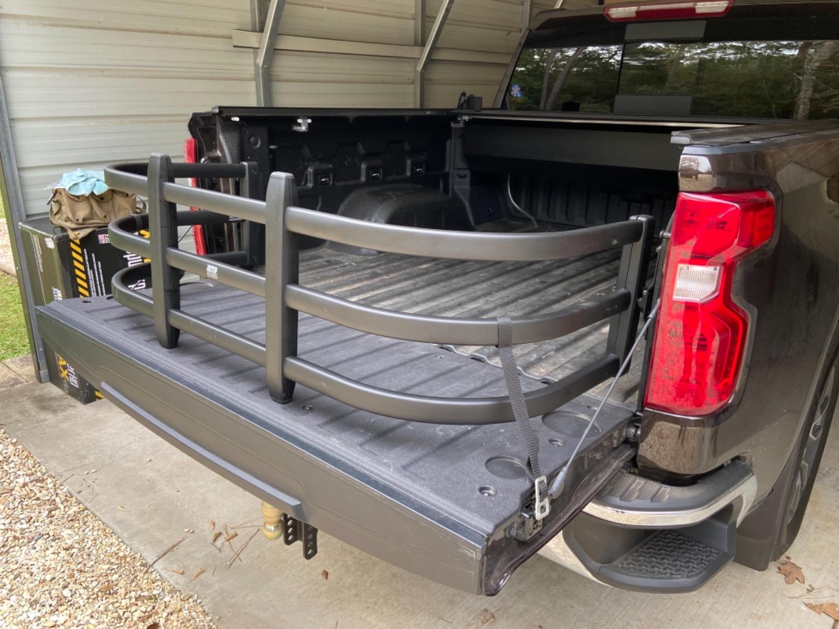 AMP Research RealTruck BedXTender HD Max | 74841-01A | Fits 2019 - 2023 Chevrolet Silverado & GMC Sierra 1500; 2020 - 2024 Chevrolet Silverado & GMC Sierra 2500 HD/3500 HD; & more (See Description) customer photo 1