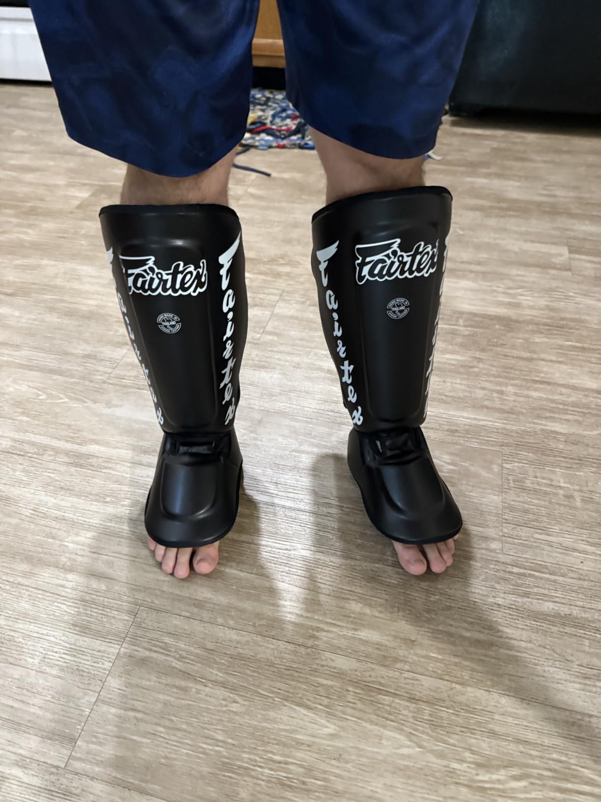Fairtex SP7 Muay Thai Shin Guards for Men, Women, Kids | Shinguards Made with Syntek Leather & are Premium, Lightweight & Durable | Detachable shin & Foot Protector customer photo 1