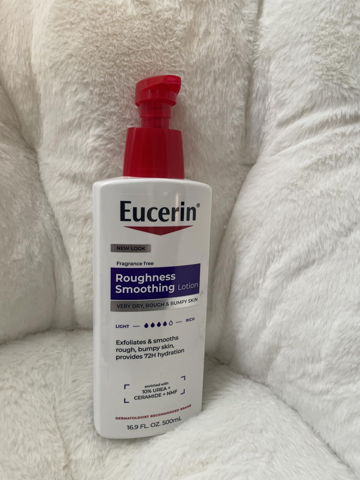 Eucerin Roughness Relief Body Lotion for Extremely Dry, Rough Skin, Urea Enriched Body Moisturizer, 16.9 Fl Oz Bottle customer photo 2