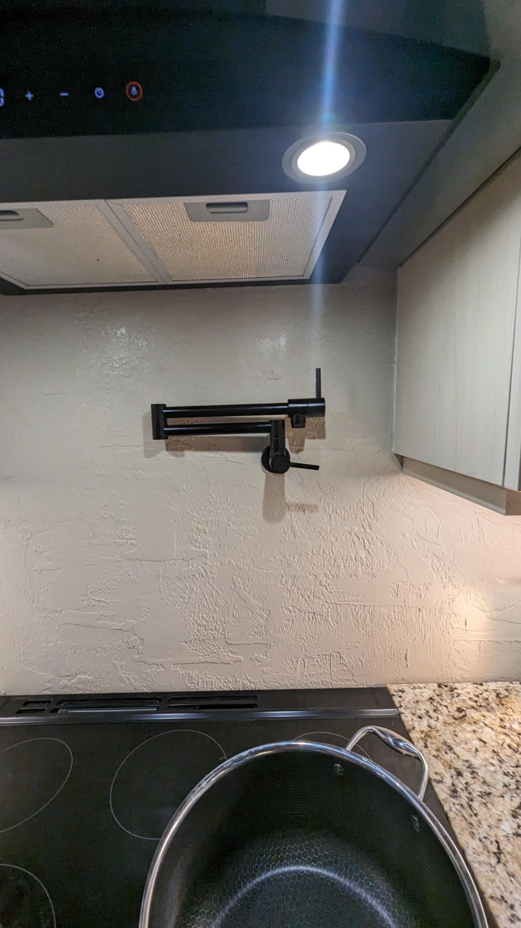 KES Pot Filler Folding Kitchen Faucet Double Joint Swing Arm Sink Faucet Articulating Wall Mount Two Handle Single Hole, Matte Black customer photo 1