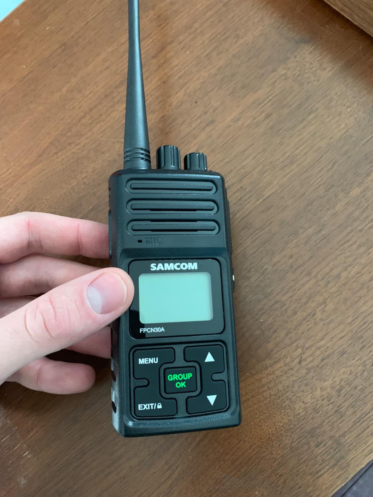 SAMCOM 2 Way Radios FPCN30A Two Way Radios Long Range Rechargeable 5 Watts UHF Professional Handheld Radios Walkie Talkies with GROUP CALL, 1500mAh Battery and Earpieces for Commercial Business, 3 Packs customer photo 1