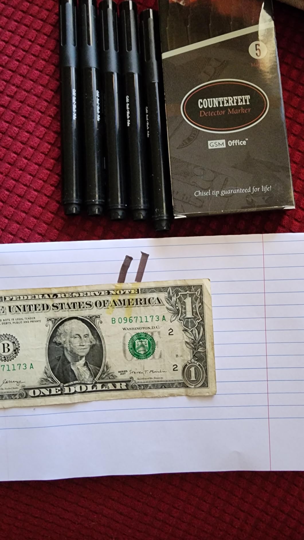 Counterfeit Money Bill Detector Pens, Markers - Detects Fake Currency - 5 Pack customer photo 1