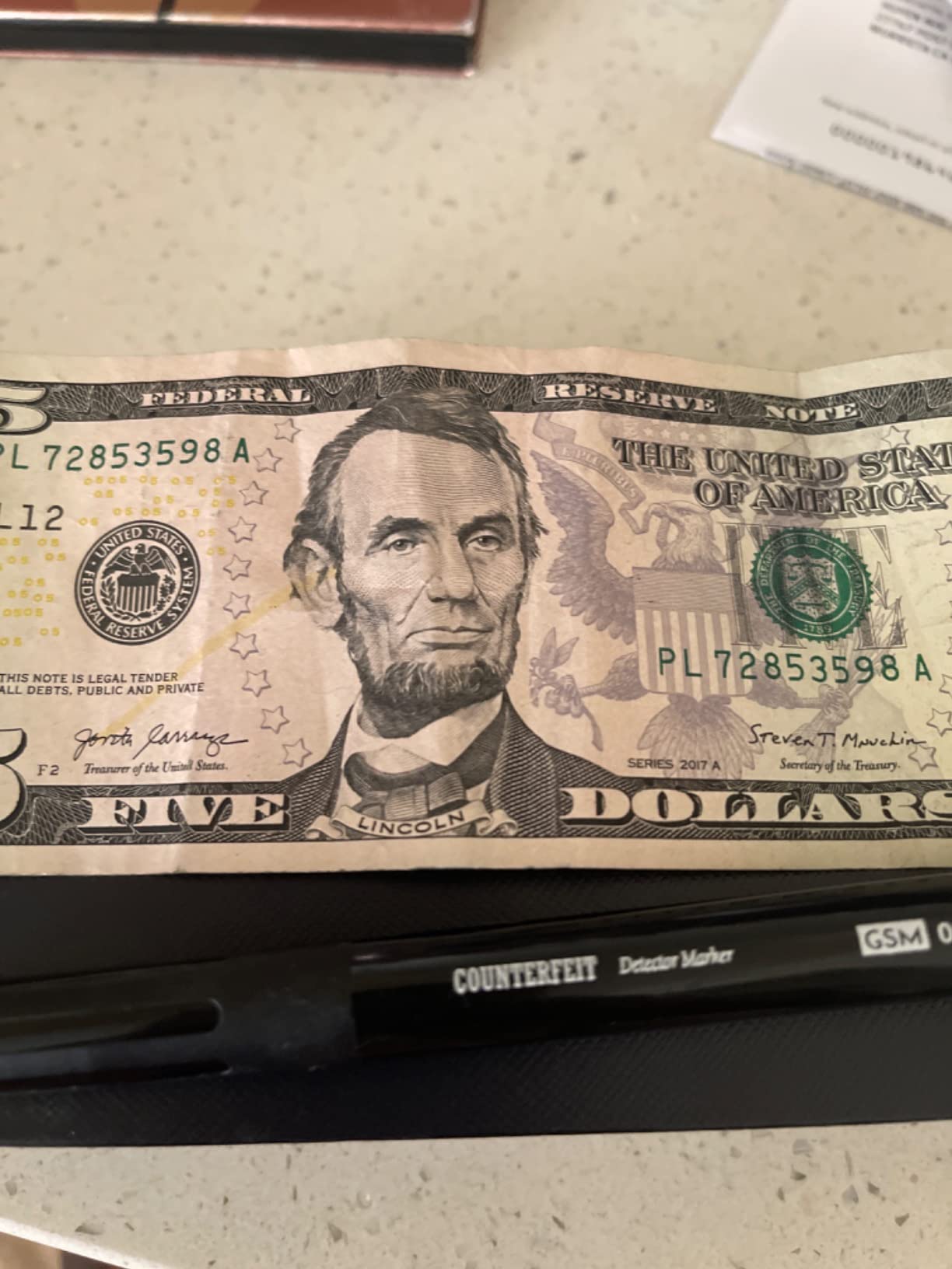 Counterfeit Money Bill Detector Pens, Markers - Detects Fake Currency - 5 Pack customer photo 2