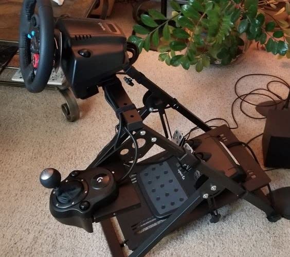 GT OMEGA Apex Racing Wheel Stand - Compatible with Logitech G29 and G920, Fanatec ClubSport, and Thrustmaster TX, T500, & T300, Foldable, Tilt-Adjustable for Racing Control customer photo 2