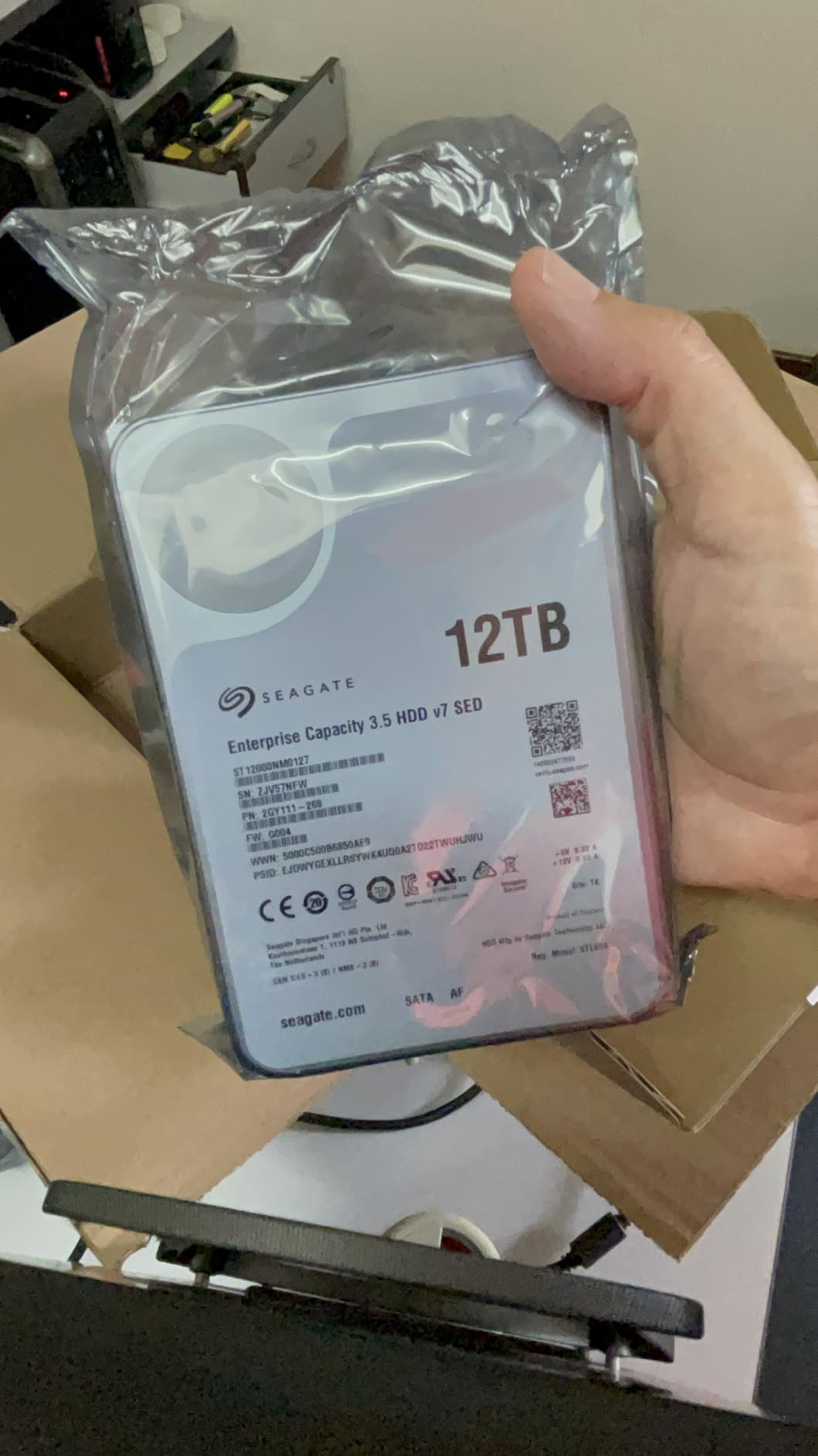 Seagate Exos x12 12TB SATA 6Gb/s 256MB Cache Enterprise Hard Drive 3.5in (ST12000NM0007) (Renewed) customer photo 2