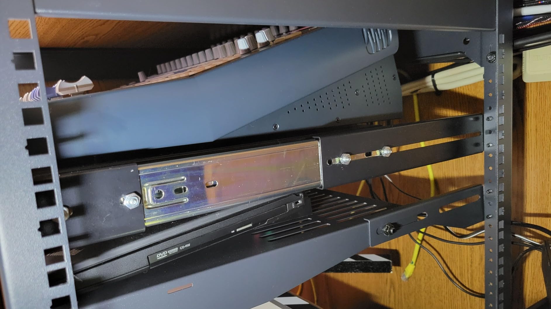 Raising Electronics Sliding Rack Server Shelf 1U 19'' 4 Post Rack Mount-Adjustable 15''-22'' customer photo 2