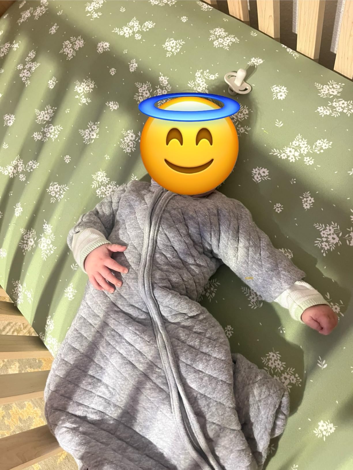 HALO Easy Transition SleepSack, Baby Sleep Sack Wearable Blanket, 100% Cotton, Soft & Breathable, 1.0 TOG, Helps Transition from Swaddle for Infants, Heather Grey, Medium customer photo 1
