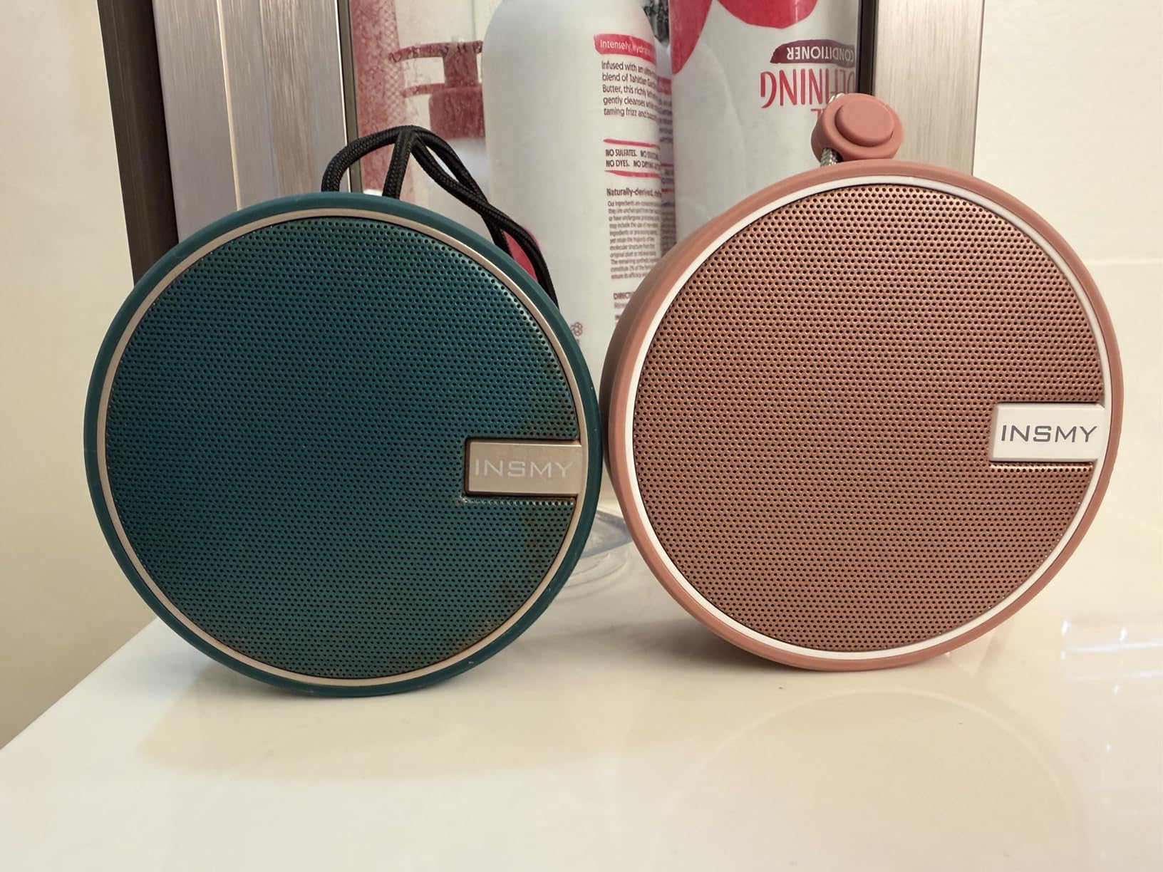 INSMY C12 IPX7 Waterproof Shower Bluetooth Speaker, Portable Small Speaker, Speakers Bluetooth Wireless Loud Clear Sound Support TF Card Suction Cup customer photo 1