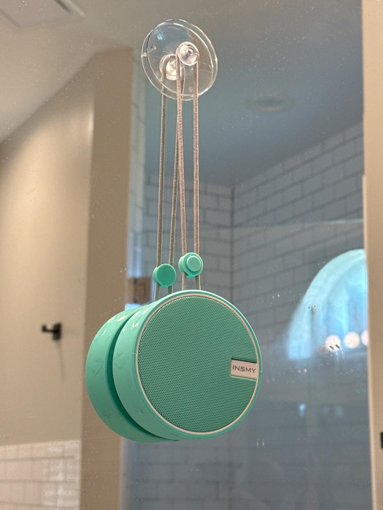 INSMY C12 IPX7 Waterproof Shower Bluetooth Speaker, Portable Small Speaker, Speakers Bluetooth Wireless Loud Clear Sound Support TF Card Suction Cup customer photo 2