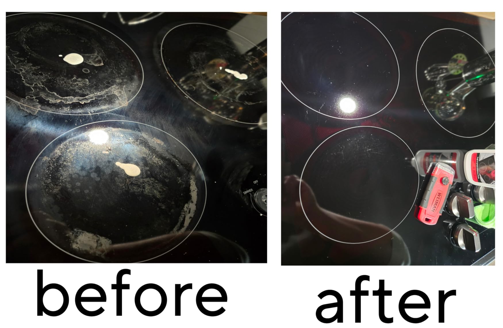 Weiman Glass & Ceramic Cooktop, Stove Top & Oven Cleaner Kit - Kitchen Cleaner Cream, 3 Scrubbing Pads & Scraper for Burnt-On Food & Grease, Clean Shine - Safe for Induction, Electric & Gas Cooktops customer photo 1