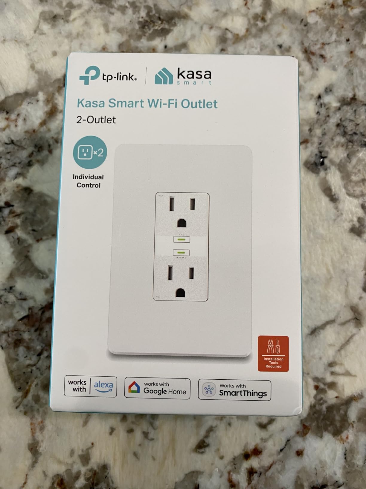 Kasa Smart Plug KP200, In-Wall Smart Home Wi-Fi Outlet Works with Alexa, Google Home & IFTTT, No Hub Required, Remote Control, ETL Certified , White, 1 Pack customer photo 2