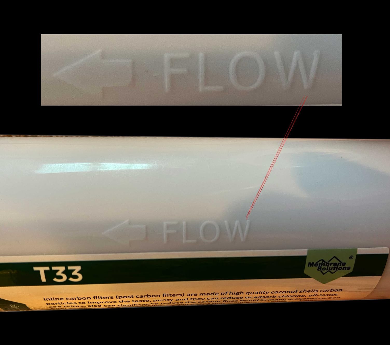 Membrane Solutions T33 Inline Water Filter, 2-Pack 1/4