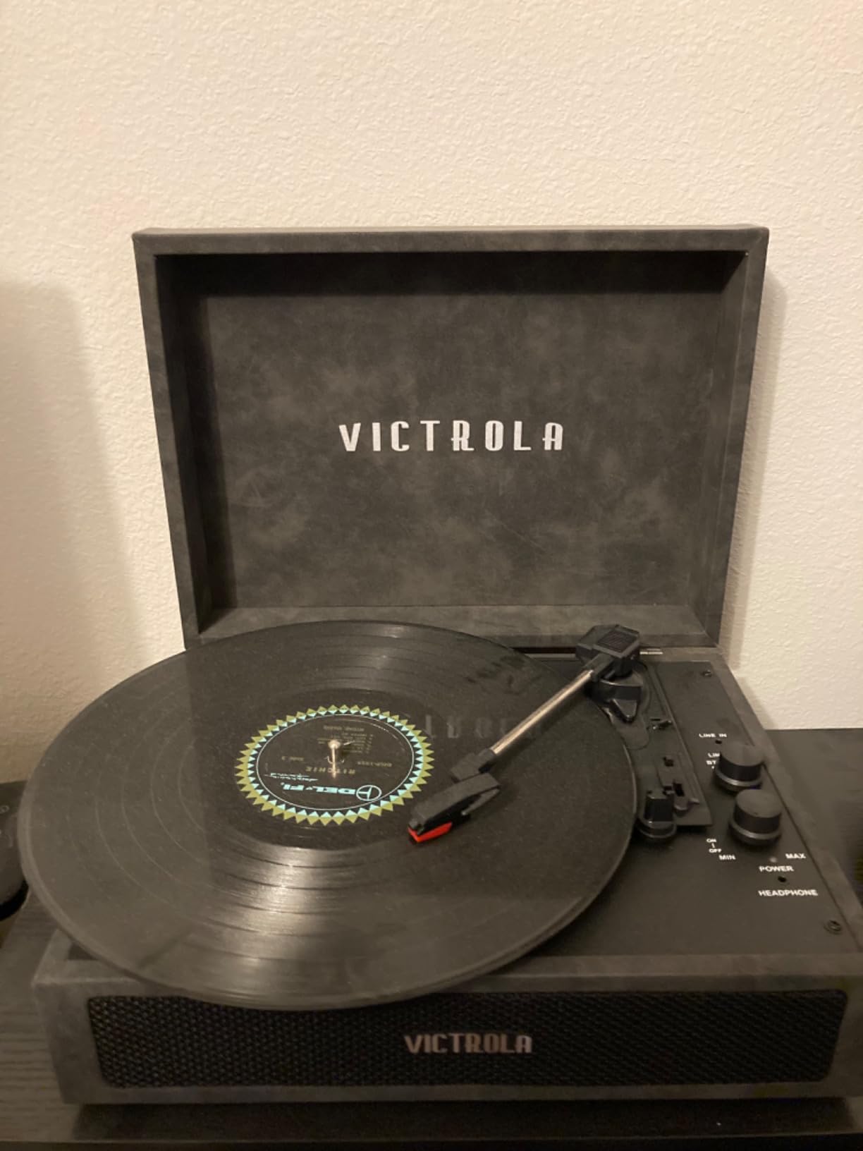 Victrola Parker - 3-Speed Bluetooth Suitcase Turntable with Built-In Stereo Speakers, Aux-In, RCA & Headphone Jack, Wireless Music Streaming (Black) customer photo 1