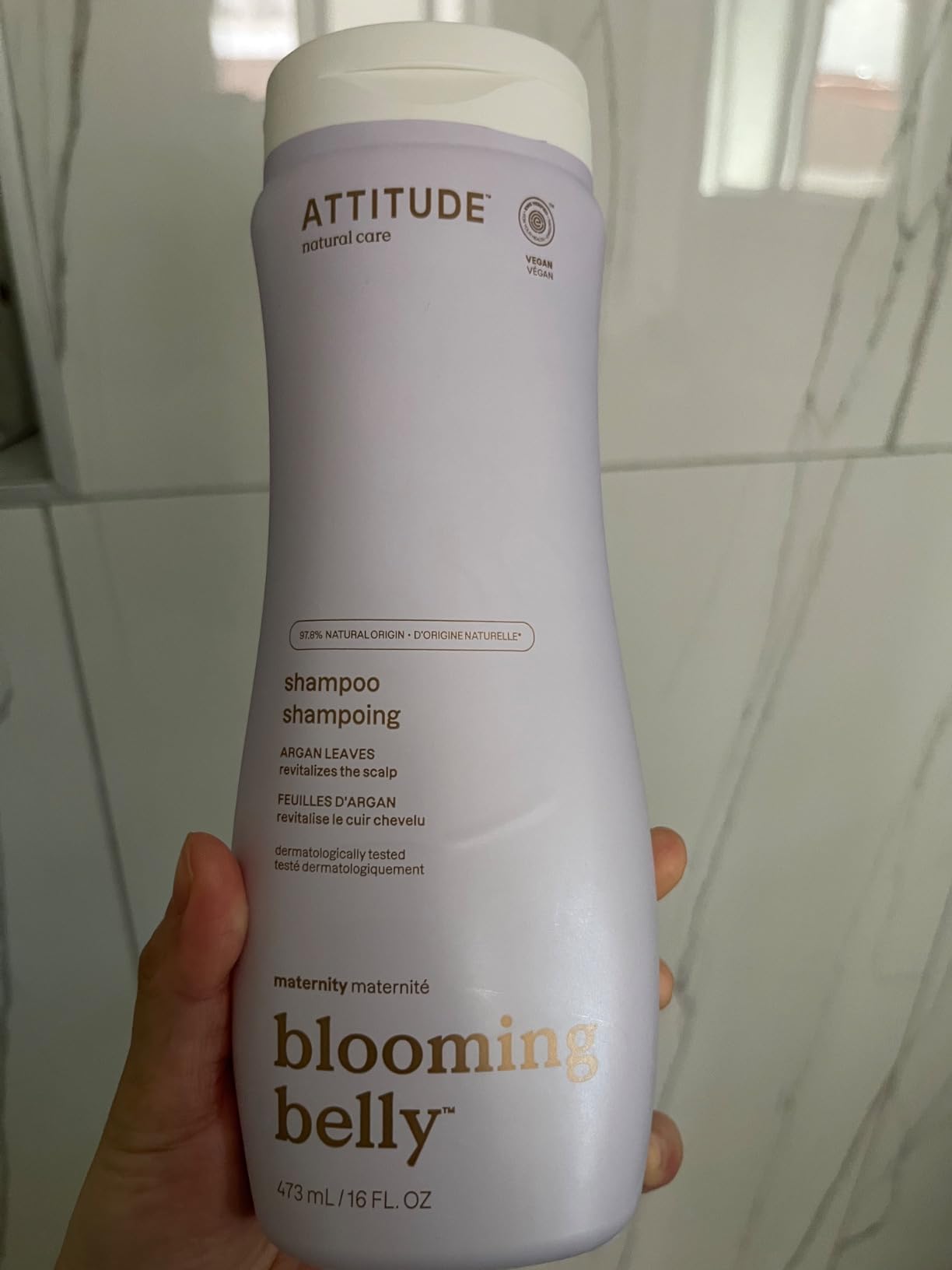 ATTITUDE Pregnancy Shampoo, EWG Verified, Dermatologically Tested, Plant and Mineral-Based, Vegan Maternity Products, Argan Leaf Extract, 16 Fl Oz customer photo 1