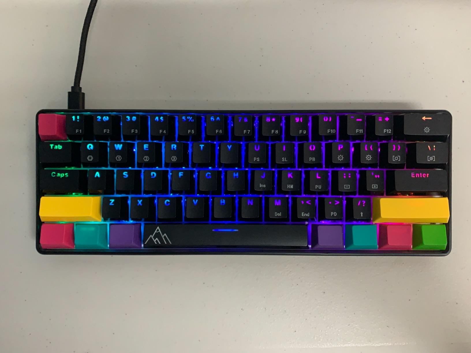 ASCENY One - Hot-Swappable 60% Mechanical Keyboard with Extra Colorful Keycaps, RGB Lights, Spill Proof, Optical Switches (Gateron Blue) customer photo 1