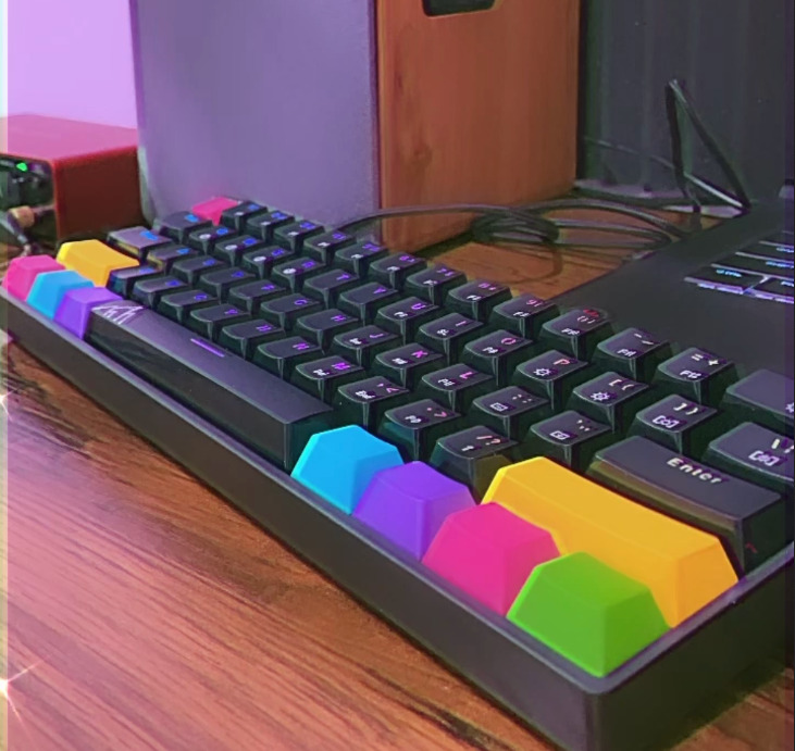 ASCENY One - Hot-Swappable 60% Mechanical Keyboard with Extra Colorful Keycaps, RGB Lights, Spill Proof, Optical Switches (Gateron Blue) customer photo 2