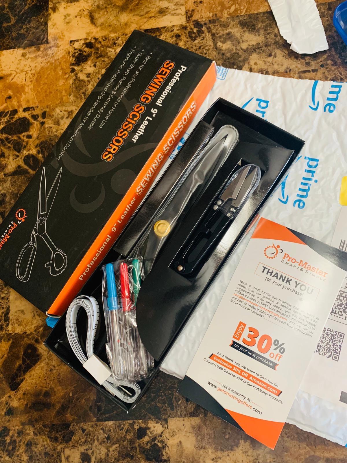 Professional 9 Inch Sewing Scissors for Fabric Cutting - Ultra Sharp, Heavy Duty Fabric Shears for Smooth, Precise Cuts on All Fabrics and Leather, for Tailors, Dressmakers, Crafters, and Artists customer photo 2