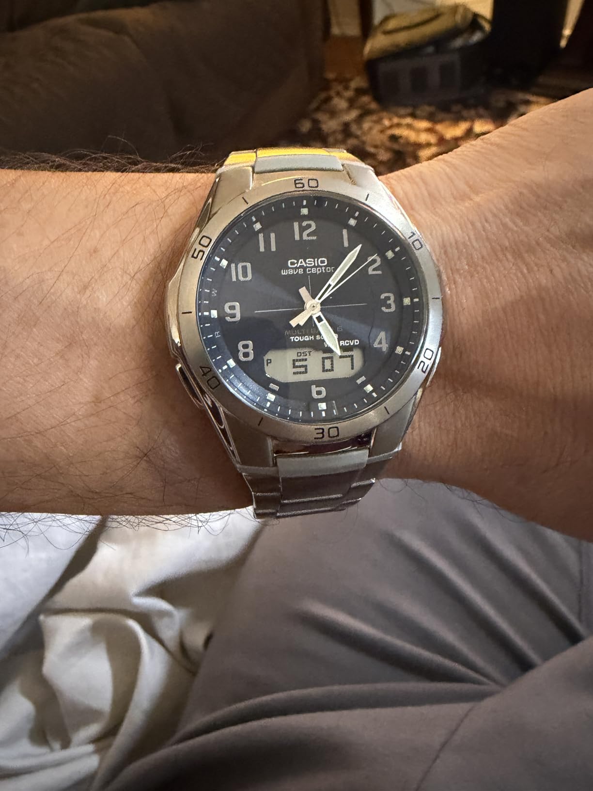 CASIO WVA-M640TD-2AJF Titanium Radio Solar Watch, Wave Ceptor, Solar Radio customer photo 2