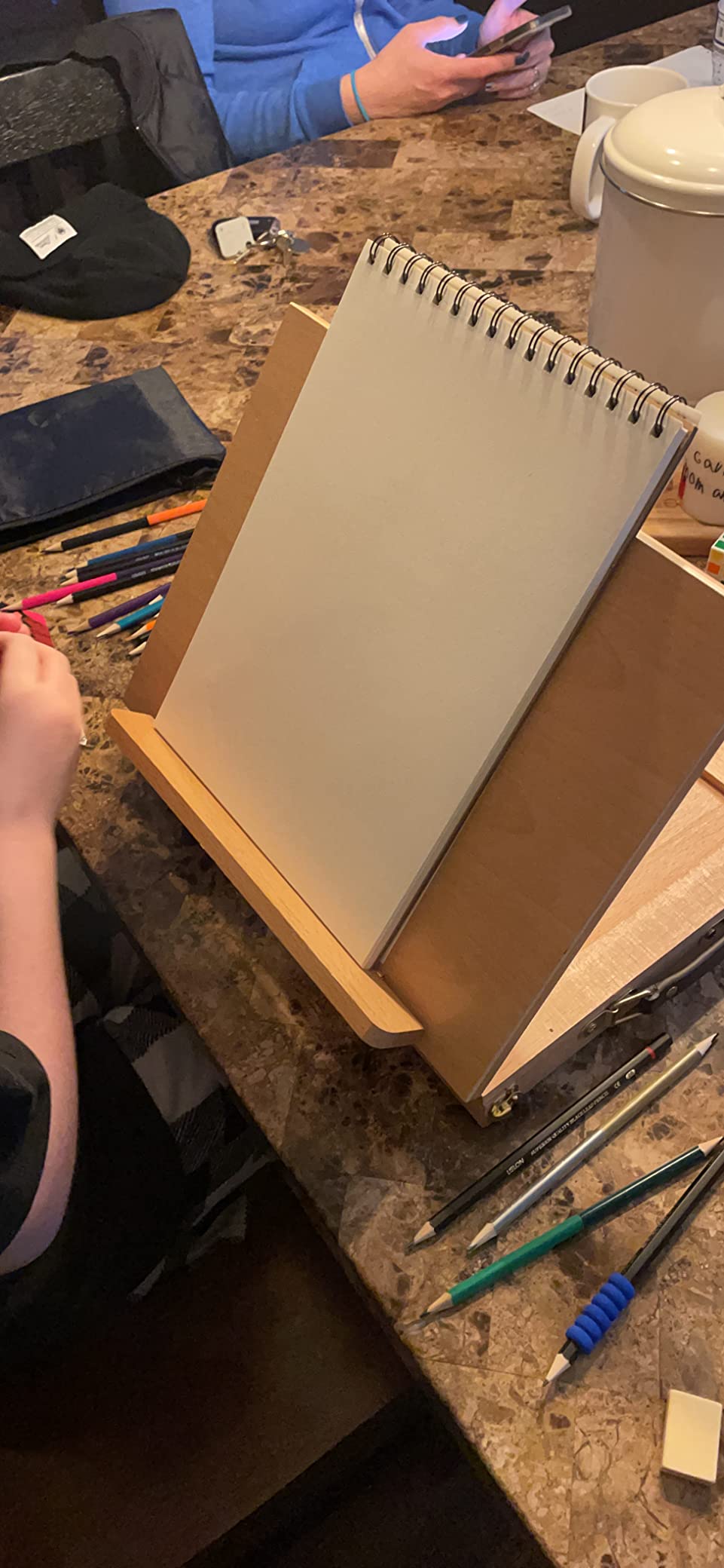 MEEDEN Table Sketch Box Easel - Portable Solid Beech Tabletop Wood Easel Drawing & Sketching Board with Storage Drawer & Palette for Beginner Artist customer photo 1