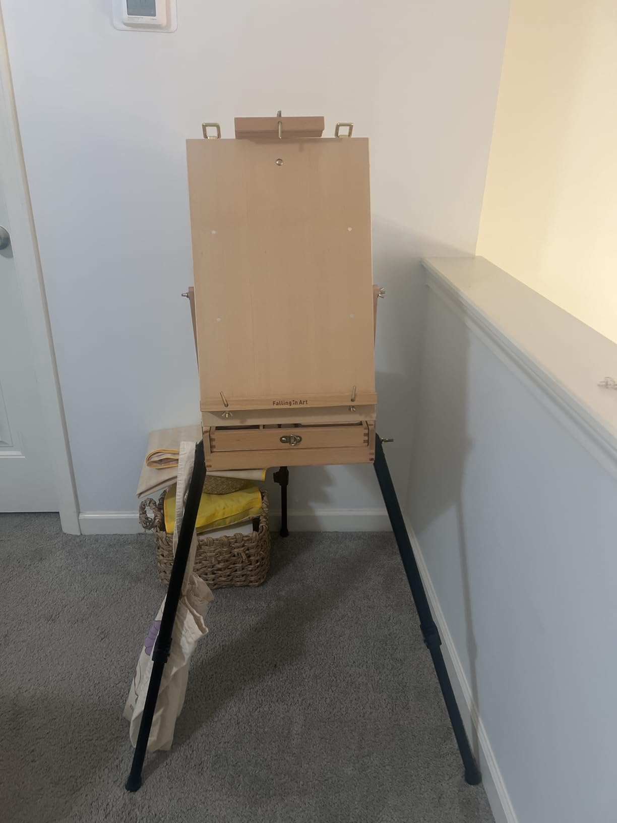 Falling in Art Light Weight French Style Field and Sketchebox Easel with Aluminum Tripod, Adjustable Beechwood Tripod Standing Easel with Drawer, Palette customer photo 1