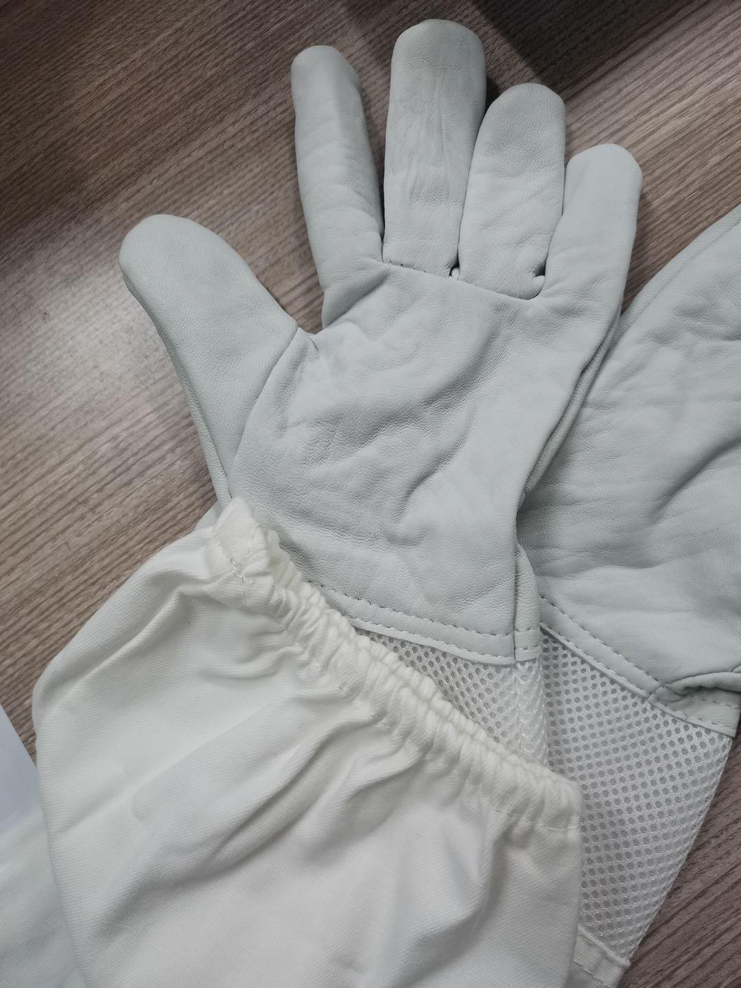Beekeeping Supply Goatskin Leather Beekeeper Gloves with Vent Long Canvas Sleeve & Elastic Cuff customer photo 2