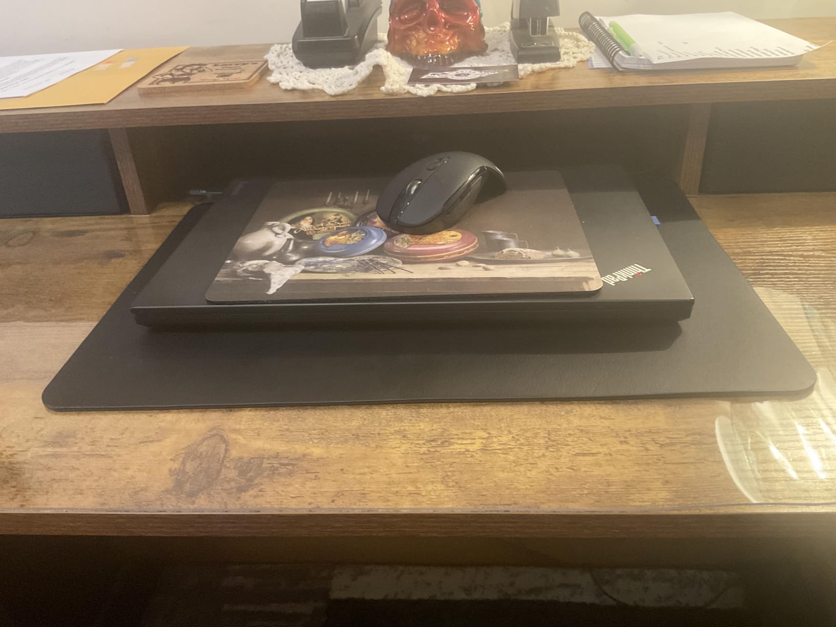 Nekmit Leather Desk Blotter Pad 36 x 20 Inches, Flat, Non-Slip, Waterproof, Black customer photo 1
