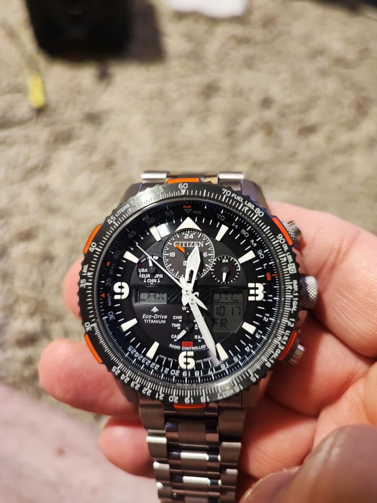 Citizen Men's Promaster Air Skyhawk Eco-Drive Pilot Watch, Atomic Timekeeping Technology, Chronograph, Power Reserve Indicator, Ana-digi Display customer photo 2